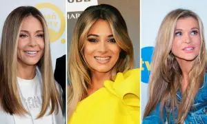 Trzy kobiety z długimi, blond włosami. Jedna w białej marynarce, druga w żółtej sukni, trzecia w dżinsowej kurtce.