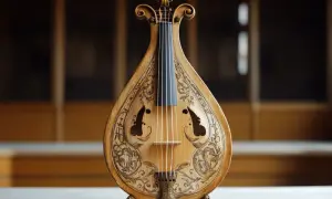 Drewniane instrumenty ludowe z misternymi zdobieniami, gotowe do wydobycia pięknych melodii.