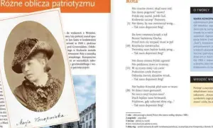 Maria Konopnicka, autorka wiersza "Rota", przedstawiona na zdjęciu. Tekst wiersza, pełen patriotyzmu, wzywa do obrony ojczyzny.