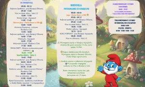Smerf animator zaprasza na sobotnie i niedzielne atrakcje: kino, aquapark, zabawy i imprezy.