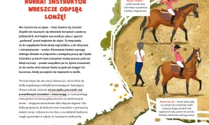 Dziewczynka na koniu ćwiczy, trzymając wodze. To część nauki, jak prawidłowo kierować koniem, co jest kluczowe, gdy już nie używa się lonży.