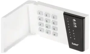 Klawiatura alarmowa Satel CA10 z numeracją i ikonami.