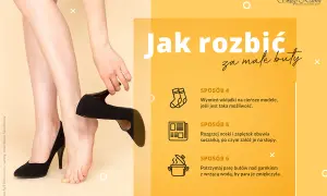 Jak rozbić za małe buty? Poznaj 3 sprawdzone sposoby: wymień wkładki, użyj suszarki lub pary wodnej.