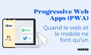 Icônes d'applications comme Uber, Spotify et Trivago sur un écran, illustrant le concept de pwa app store.
