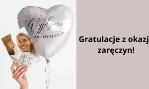 Serce z napisem "Wyjdziesz za mnie!" i kartka z parą. Idealne cytaty o zaręczynach na ten wyjątkowy dzień.