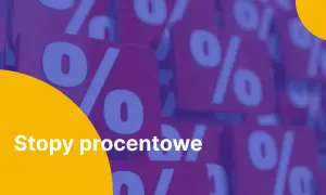 Stopy procentowe w Polsce – tło z symbolami procentów.