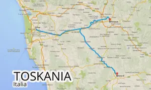 Trasa z lotniska w Toskanii, przez Pizę i Florencję, do Sieny.
