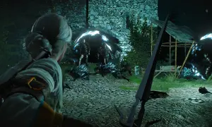 Ciri walczy z potworami, by dostać się do Kaer Morhen w Wiedźminie 3.