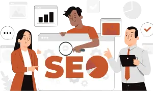 Equipo de **agencia SEO Cuatro Clicks** analizando datos y optimizando estrategias para el éxito digital.