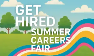 Get hired! Explore summer careers at this vibrant fair. Find your perfect summer fest jobs with this colorful invitation.