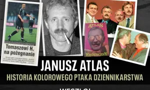 Janusz Atlas, legenda dziennikarstwa sportowego, na okładce książki "Erotyczny". Obok zdjęcia Tomasza Hajto.