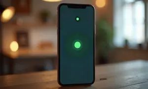 Telefon z zielonymi kropkami na ekranie, ilustrujący jak sprawdzić aktywność na Messengerze.