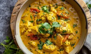 En krämig kycklingcurry med chili och koriander. Ett perfekt currysås recept för en smakrik middag.