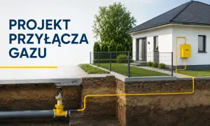 Projekt przyłącza gazu do domu. Dowiedz się, ile kosztuje przyłącze gazu i jak przebiega instalacja pod ziemią.