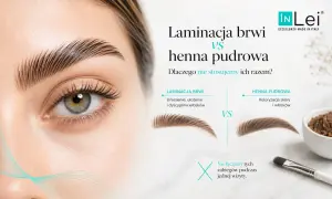 Laminacja brwi unosi i dyscyplinuje włoski, w przeciwieństwie do henny pudrowej, która koloryzuje skórę i włoski.