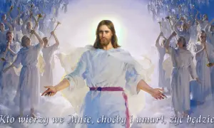 Jezus w otoczeniu aniołów grających na trąbach, zapraszający do życia wiecznego. Tak może wyglądać czyściec.