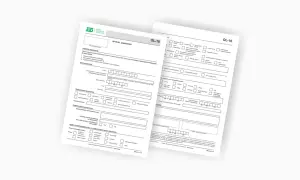 Formularz ZUS OL-10 z polami do wypełnienia, dotyczący wywiadu zawodowego.