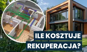 Wizualizacja projektu wentylacji mechanicznej z rekuperacją w nowoczesnym domu.