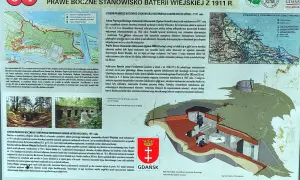 Rekonstrukcja schronu prawego bocznego stanowiska baterii Leśnej w Gdańsku z 1911 roku.