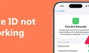 Ekran iPhone'a pokazuje, że Face ID nie działa.