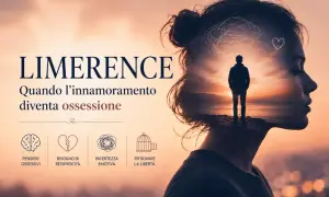 La limerenza: quando l'innamoramento diventa ossessione. Immagine di una donna con un uomo solitario nella sua testa, che simboleggia come smettere di essere ossessionati da una persona.