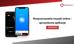 Aplikacja do rozpoznawania muzyki Shazam na ekranie telefonu. Sprawdź, jak łatwo zidentyfikować utwór.