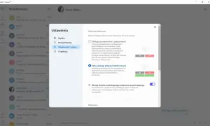 Ustawienia połączeń w Intel Unison: wybierz powiadomienia lub pełną obsługę połączeń telefonicznych.