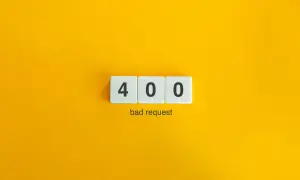 Błąd 400: "bad request" - nieudane zapytanie, jakby litery ułożyły się w ten komunikat.