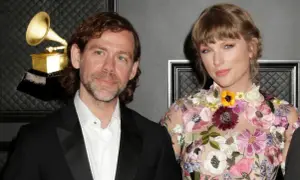 Aaron Dessner and Taylor Swift at the Grammys. Their collaboration on her songs has earned critical acclaim.