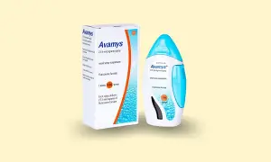 Avamys - opakowanie i atomizer z aerozolem do nosa, zawierające flutikazon furoinian. Pomoc w walce z alergią.