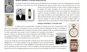 Relojes antiguos y modernos, incluyendo un reloj GMT que muestra múltiples zonas horarias, ideal para viajes.
