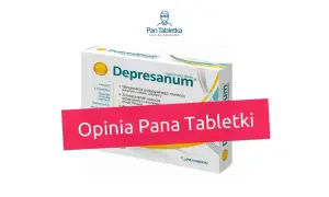 Opakowanie suplementu diety Depresanum, zawierające m.in. ekstrakt z szafranu, wspierające nastrój. Opinia Pana Tabletki.