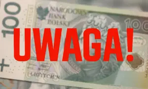Uwaga! Zmiany w zasiłku stałym. Polskie banknoty 100 zł na tle.