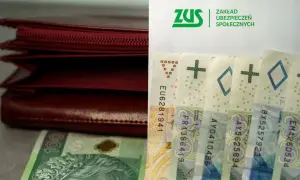 Portfel i banknoty obok logo ZUS. Czy to zapowiedź emerytur stażowych 2025?