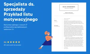 Szablon listu motywacyjnego dla specjalisty ds. sprzedaży, kod zawodu: kierownik sprzedaży.