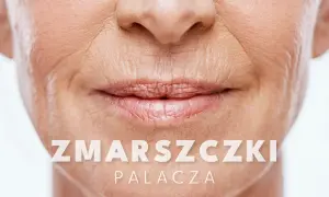 Widoczne głębokie zmarszczki wokół ust, charakterystyczne dla palacza. Skóra wokół ust jest pomarszczona.
