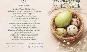 Wesołych Świąt Wielkanocnych! Gmina Gostynin składa życzenia radości i nadziei, jak te jajka w gnieździe.