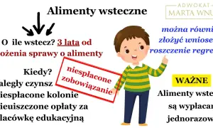 Alimenty wsteczne można uzyskać do 3 lat wstecz. Dotyczy to zaległego czynszu, niespłaconych kolonii i opłat za edukację.