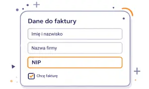 Formularz danych do faktury, pole NIP do uzupełnienia. Ułatwia proces zakupowy w WooCommerce.