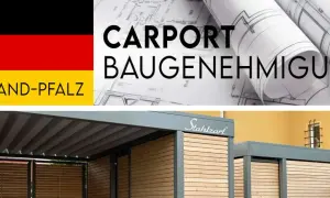 Rheinland-Pfalz: Baupläne für Carports. Erfahren Sie, ab wann man eine Baugenehmigung benötigt. Moderne Holz-Metall-Konstruktion.
