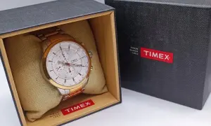 Zegarek męski Timex chrono złoto srebrny TW000Y406 - elegancja i funkcjonalność
