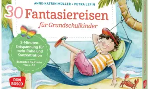 Ein Junge in Hängematte träumt von Fantasiereisen für Grundschulkinder. Entspannung für mehr Ruhe & Konzentration.