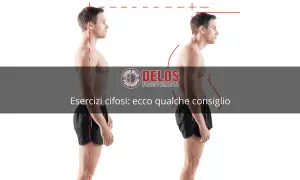 Uomo con postura corretta e uno con cifosi lombare. Esercizi per migliorare la postura.