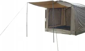Namiot wędkarski Mikado Block Dome z daszkiem, idealny na wyprawy nad wodę.
