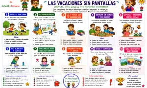 ¡Qué hacer en vacaciones con niños! Actividades para disfrutar sin pantallas: jugar al aire libre, manualidades, leer, juegos en familia, explorar, ejercicio, desconectar, retos, ayudar y crear recuerdos.