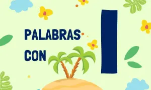 Isla, iguanas, insectos... ¡muchas cosas que empiezan por i! Un diseño divertido con palmeras y flores.