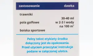 Starane 333 EC dawkowanie na trawnik: 30-40 ml na 100 m². Instrukcja stosowania na pola golfowe i boiska sportowe.