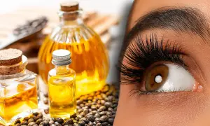 Aceite de ricino para pestañas, cuidado natural para evitar infección.