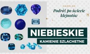 Kolekcja niebieskich kamieni szlachetnych: szafiry, topaz, akwamaryn, lapis lazuli i turkus.