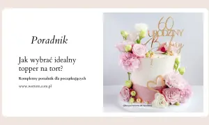 Elegancki tort z kwiatami i złotym topperem "60 Urodziny Barbary". Idealny na wyjątkowe 18 urodziny lub inne jubileusze.